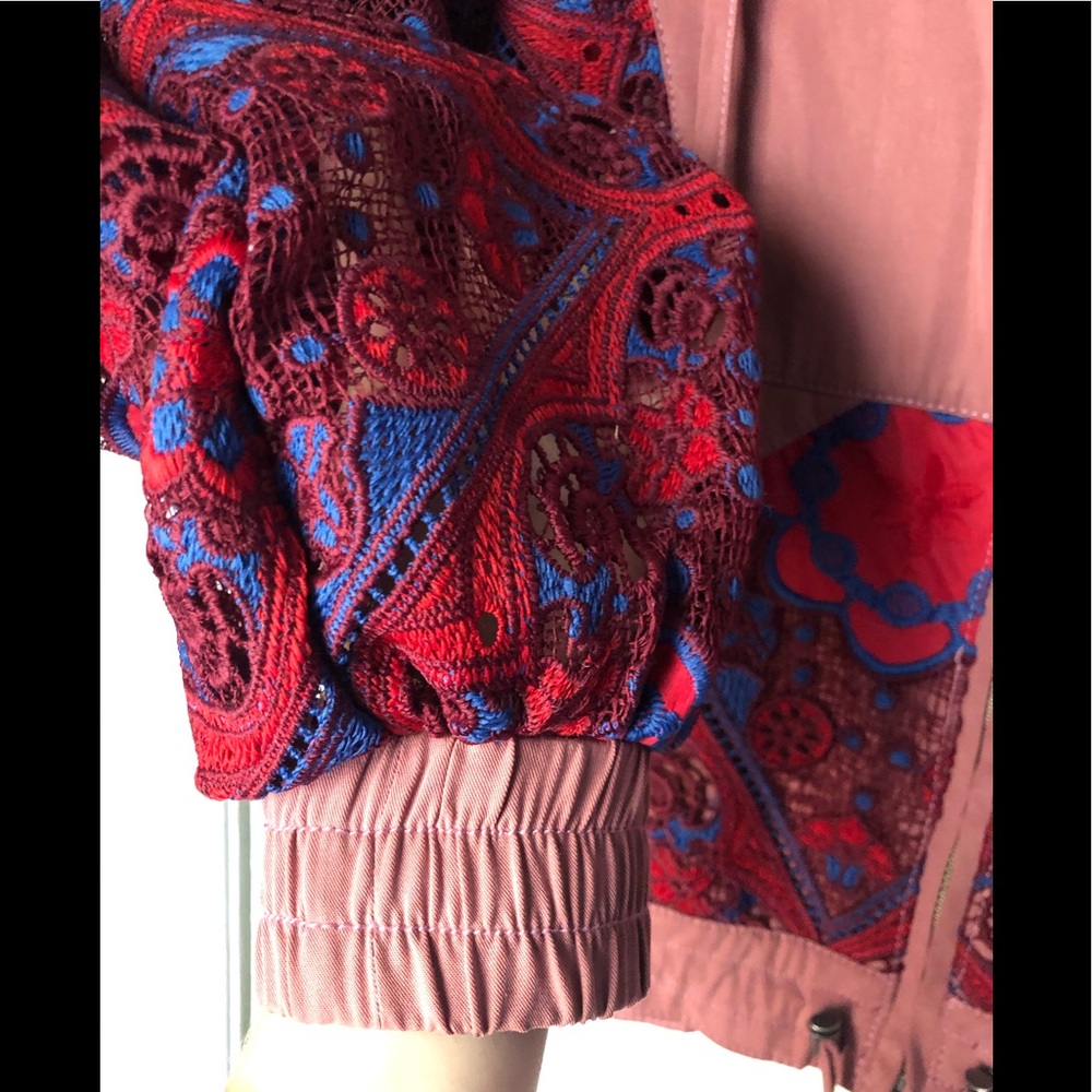 Free People Jacket with embroidery and lace; Size XS; small smudge on back - Picture 3 of 5